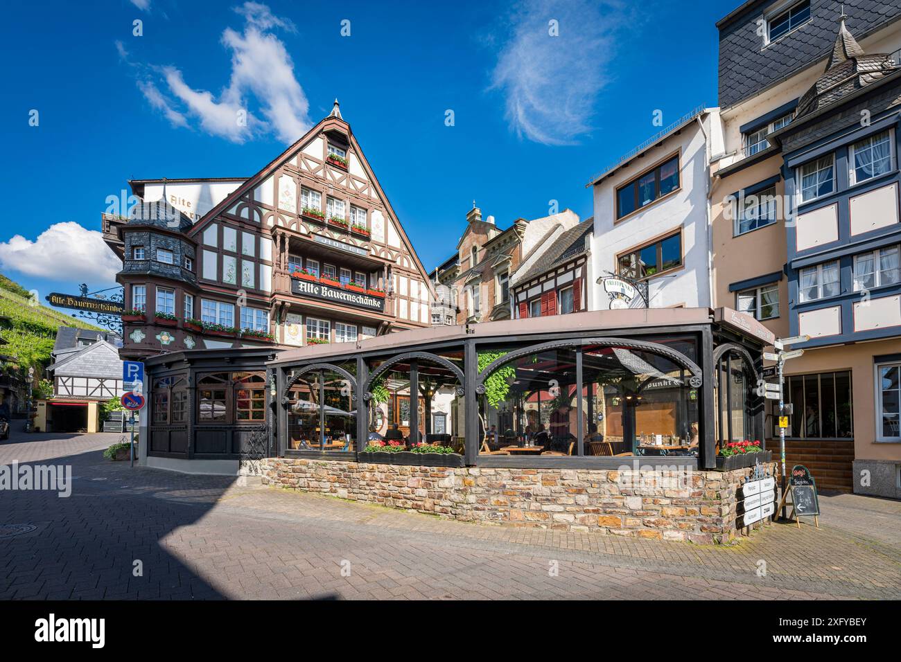 Vecchia taverna di Assmannshausen, Assia, Germania, Foto Stock