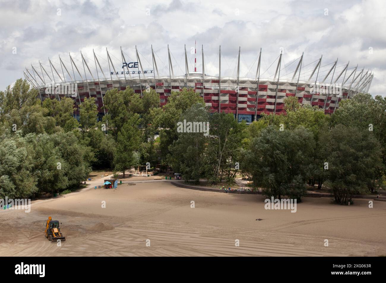 PGE Narodowy (Kazimierz Górski National Stadium) degli architetti Volkwin Marg, Hubert Nienhoff, Knut Stockhusen Foto Stock