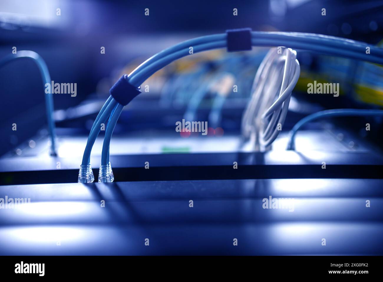 connessione centralizzata al server e al router/gateway per consentire agli utenti di accedere a vari sistemi informativi Foto Stock