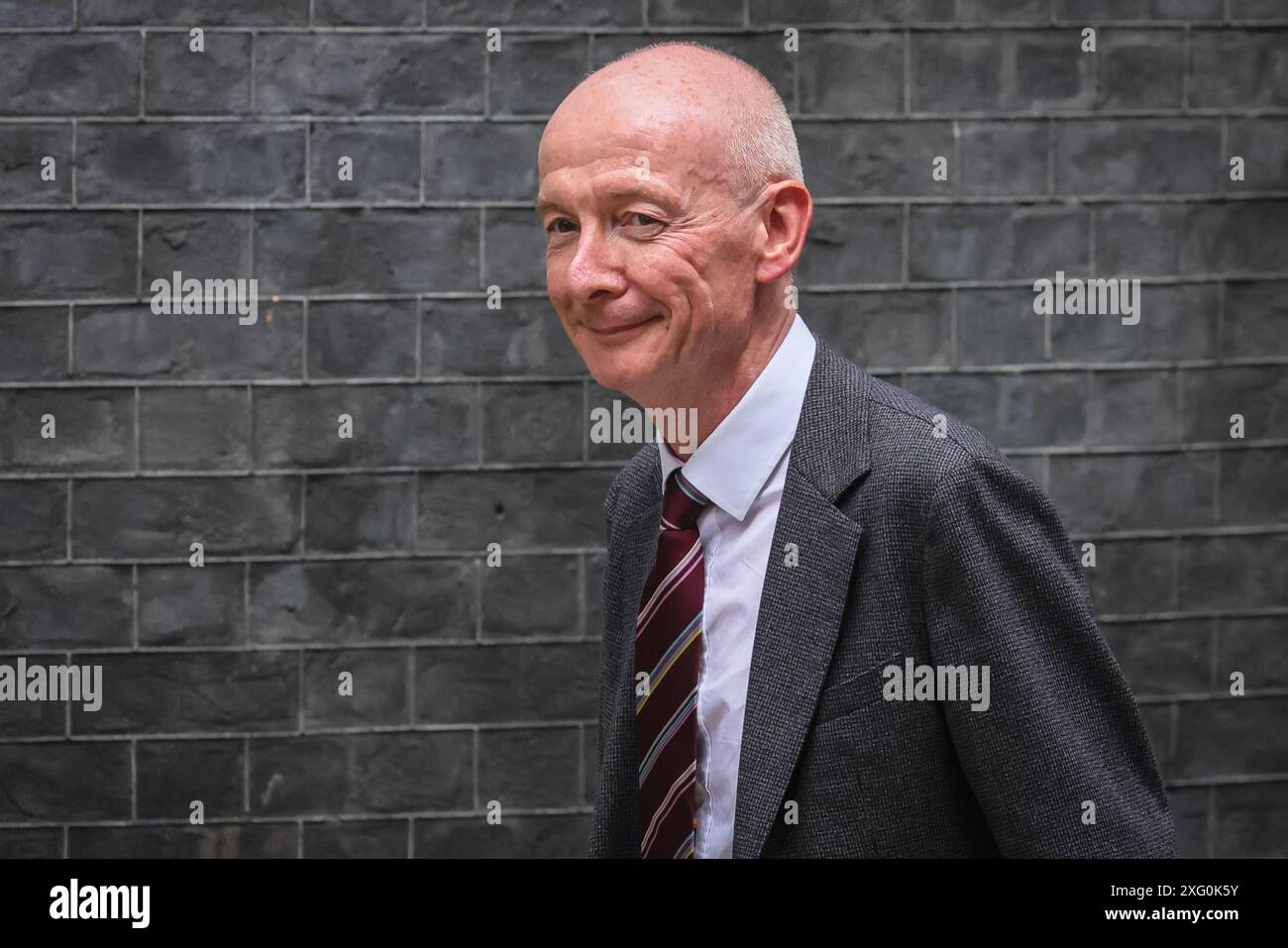 Londra, Regno Unito. 5 luglio 2024. Pat McFadden, Cancelliere del Ducato di Lancaster. I politici del partito laburista arrivano e partono al 10 di Downing Street. Il nuovo primo ministro del Regno Unito, Sir Keir Starmer, ha assunto l'incarico oggi stesso e ha nominato le posizioni principali del governo per formare il suo governo questo pomeriggio. Foto Stock