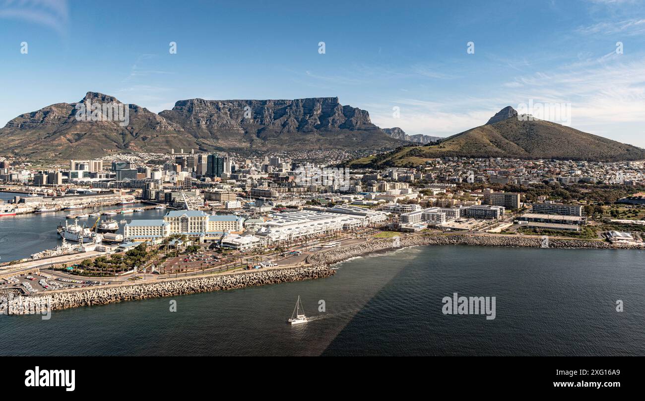 Città del Capo, Sudafrica, vista aerea, ripresa da un elicottero Foto Stock