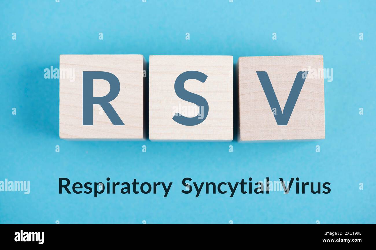 VRS, virus respiratorio sinciziale, ortogonale umano, malattia contagiosa infantile Foto Stock