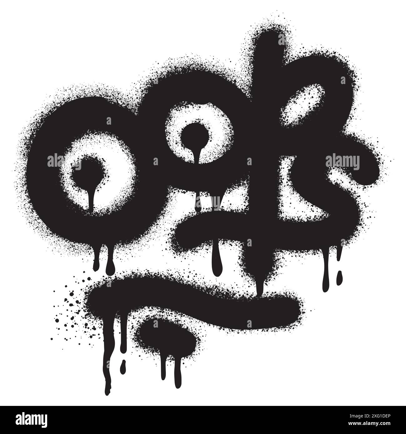 Spray verniciato Graffiti oops Word spruzzato isolato con sfondo bianco. Illustrazione vettoriale. Illustrazione Vettoriale