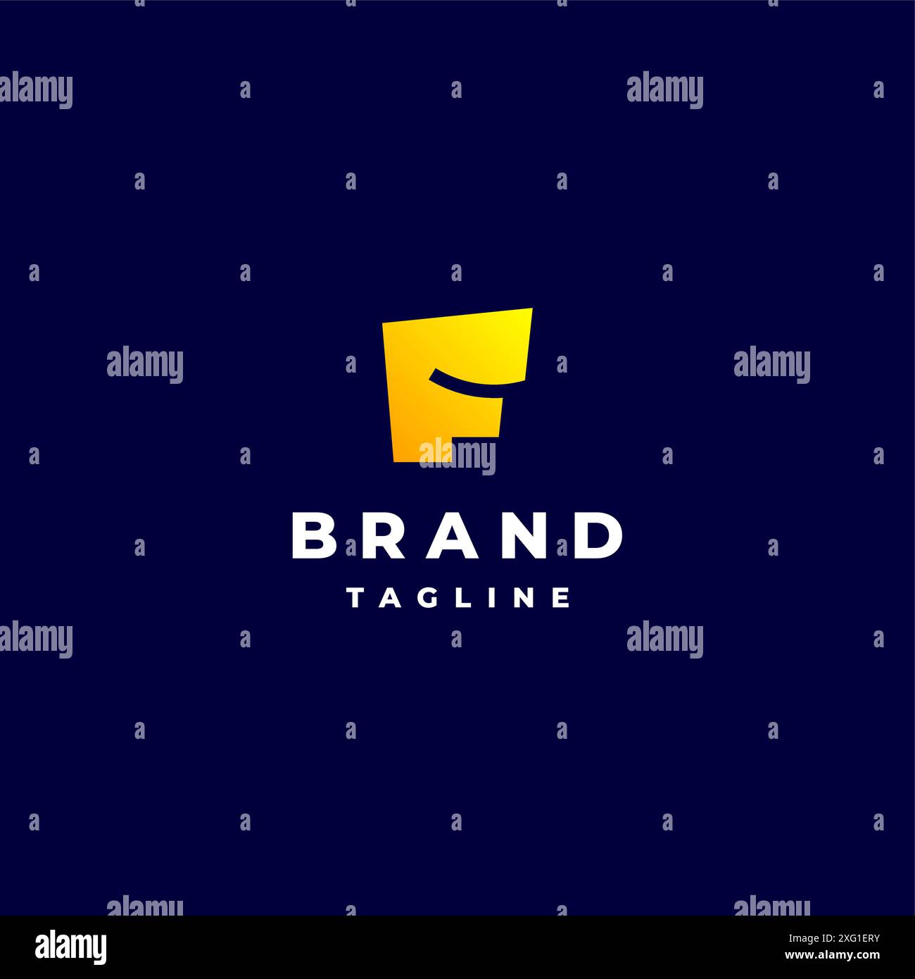 Divertente lettera iniziale F Logo Design. Lettera F iniziale giocosa con il design del simbolo della curva sorridente. Illustrazione Vettoriale