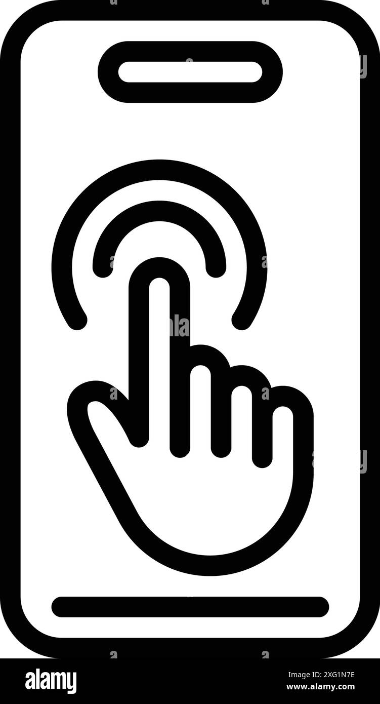 Icona del touch screen, toccare Illustrazione Vettoriale
