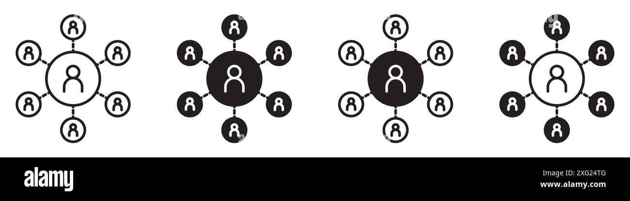 Raccolta di set di icone vettoriali di marketing di affiliazione per la raccolta di set di vettori Web per l'interfaccia utente dell'app Illustrazione Vettoriale