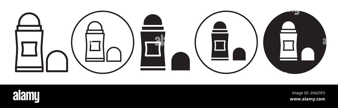 Raccolta di set di icone del deodorante per la raccolta di set di vettori Web per l'interfaccia utente dell'app Illustrazione Vettoriale