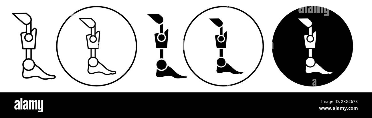 Raccolta di set di icone di protesi eleg per la raccolta di set di vettori Web per l'interfaccia utente dell'app Illustrazione Vettoriale