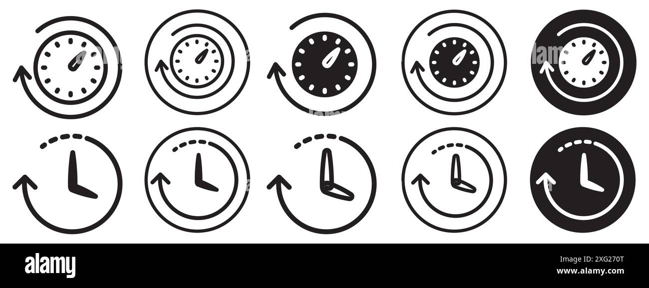 Raccolta di set di icone vettoriali uptime per la raccolta di set di vettori Web per l'interfaccia utente dell'app Illustrazione Vettoriale