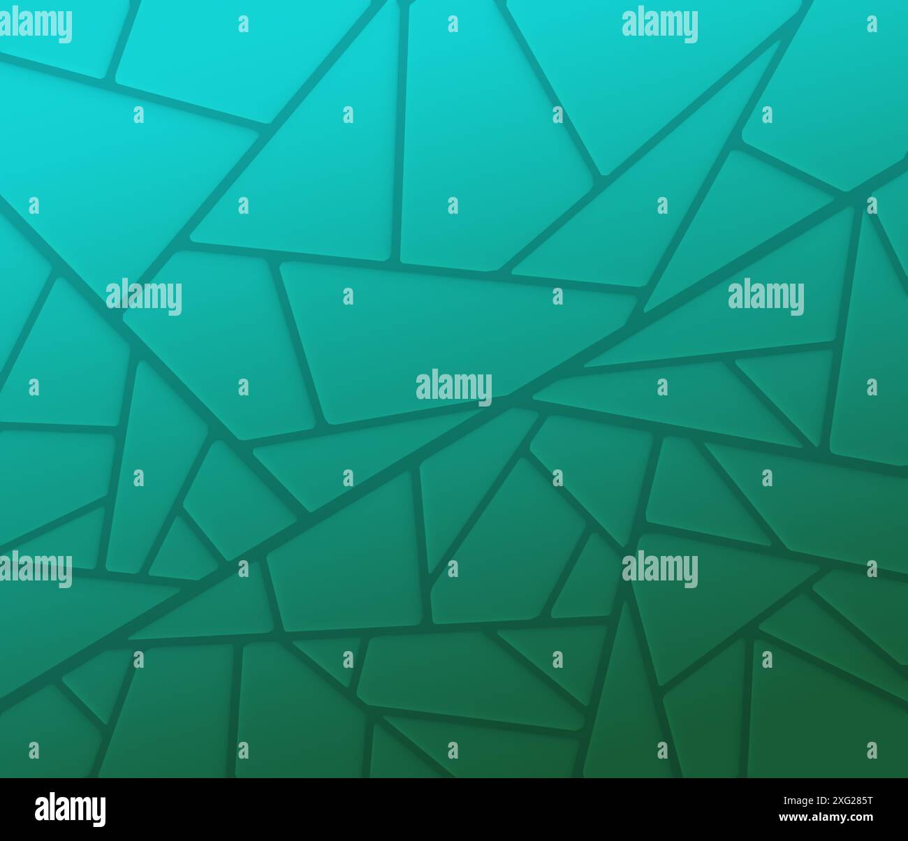 Mosaico di forme geometriche o pezzi frantumati con sfumature di colore dal turchese al verde. Sfondo full frame astratto ad alta risoluzione, spazio di copia. Foto Stock