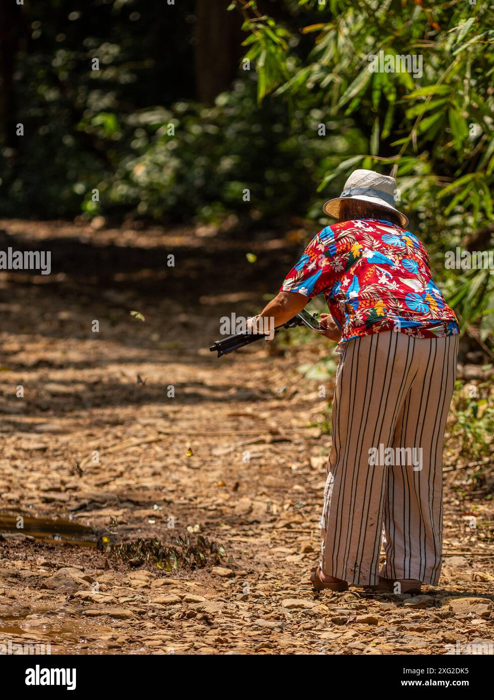 Campeggio wat krang Thailandia Foto Stock