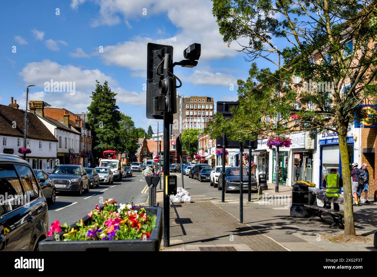 Broadway, Stanmore, Borough of Harrow, Londra, Inghilterra, REGNO UNITO Foto Stock