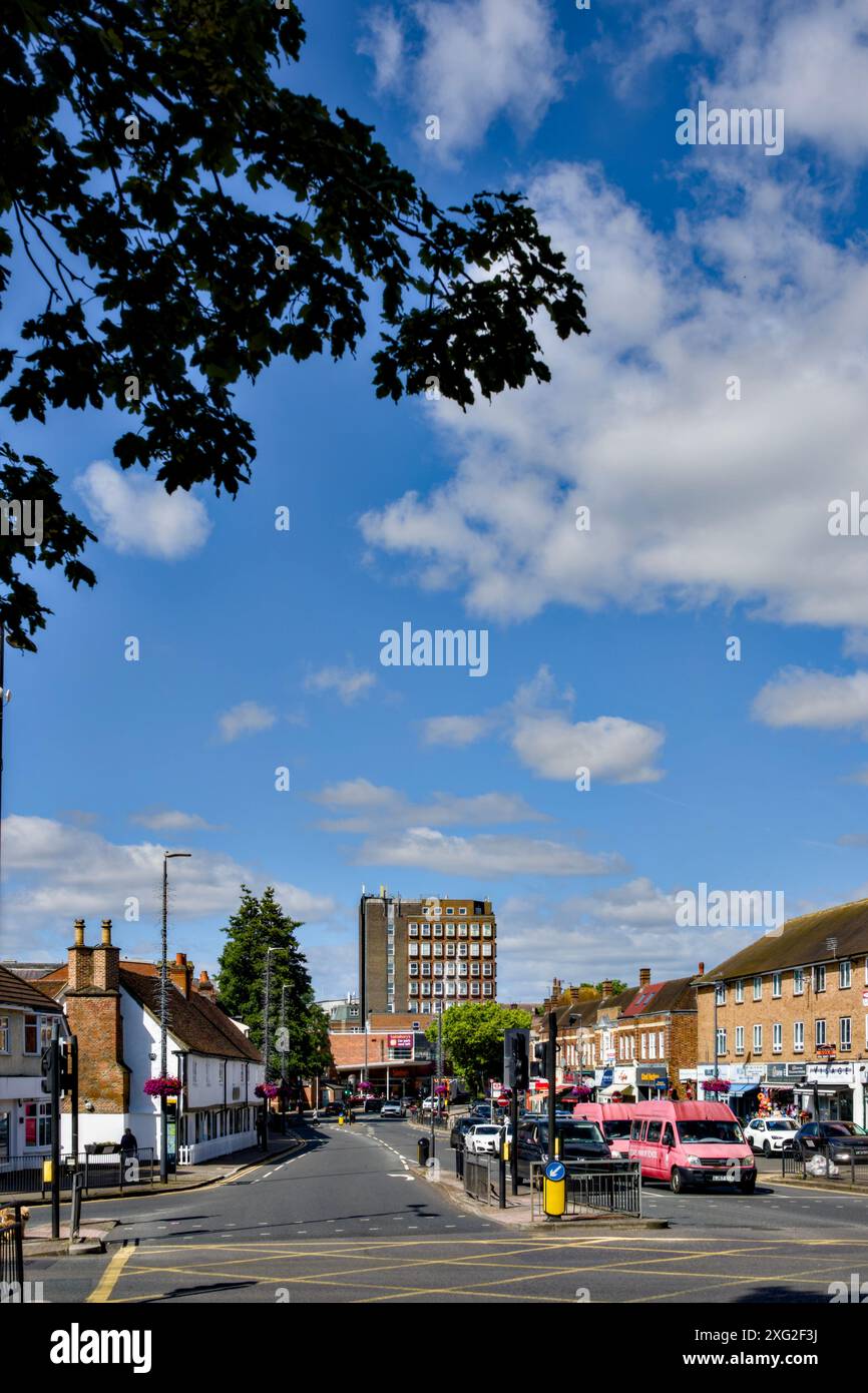 Broadway, Stanmore, Borough of Harrow, Londra, Inghilterra, REGNO UNITO Foto Stock
