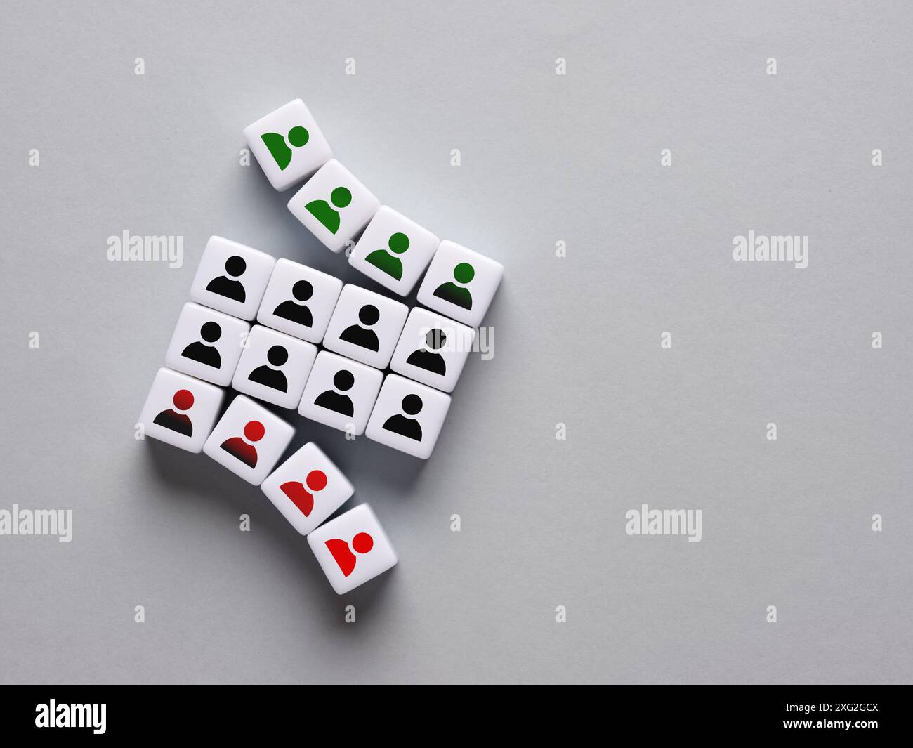 Elevato turnover dei dipendenti. Rotazione del lavoro o rifornimento del personale. Foto Stock