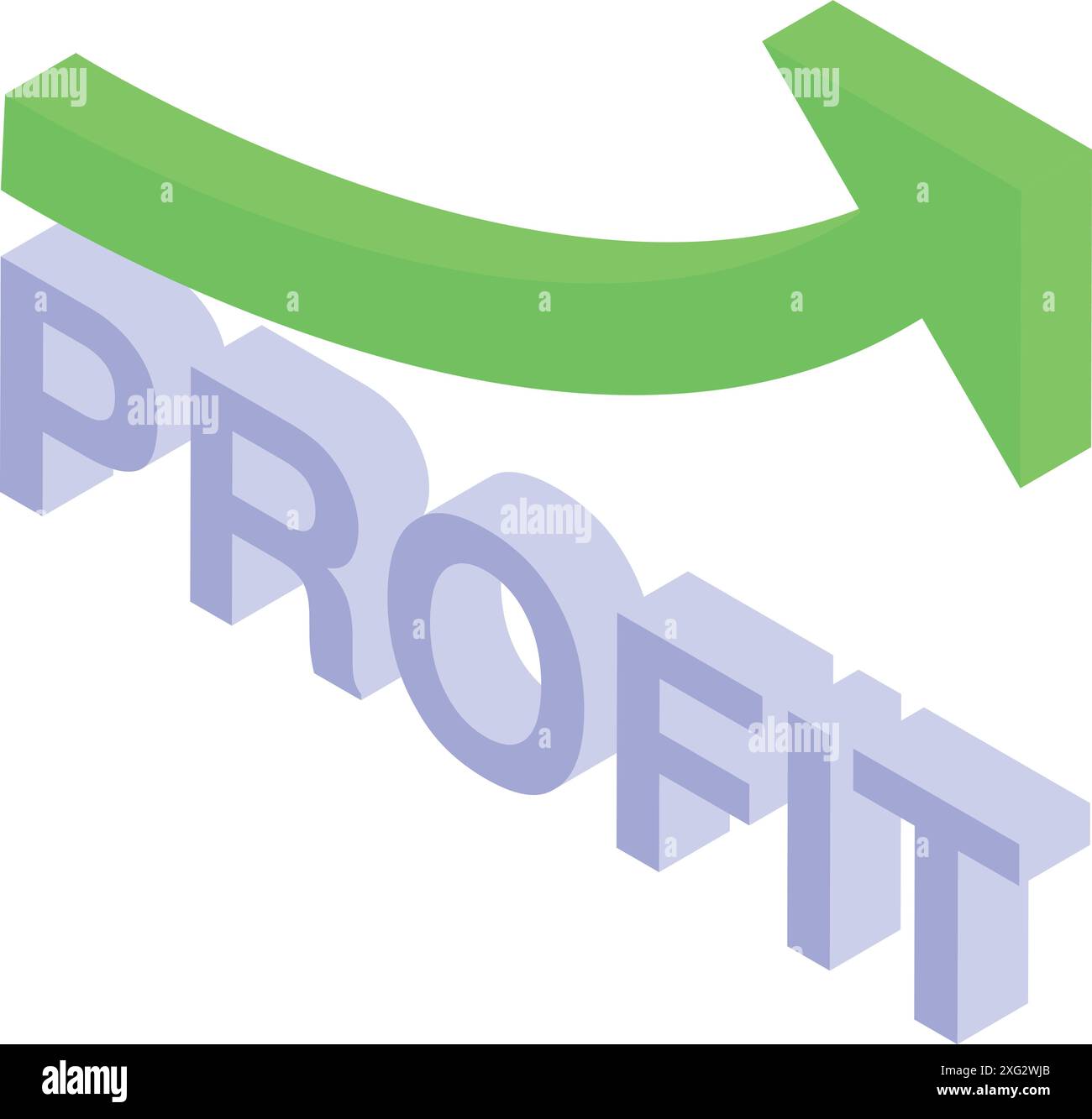 La freccia verde sta aumentando sul termine profitto, che simboleggia il successo aziendale Illustrazione Vettoriale