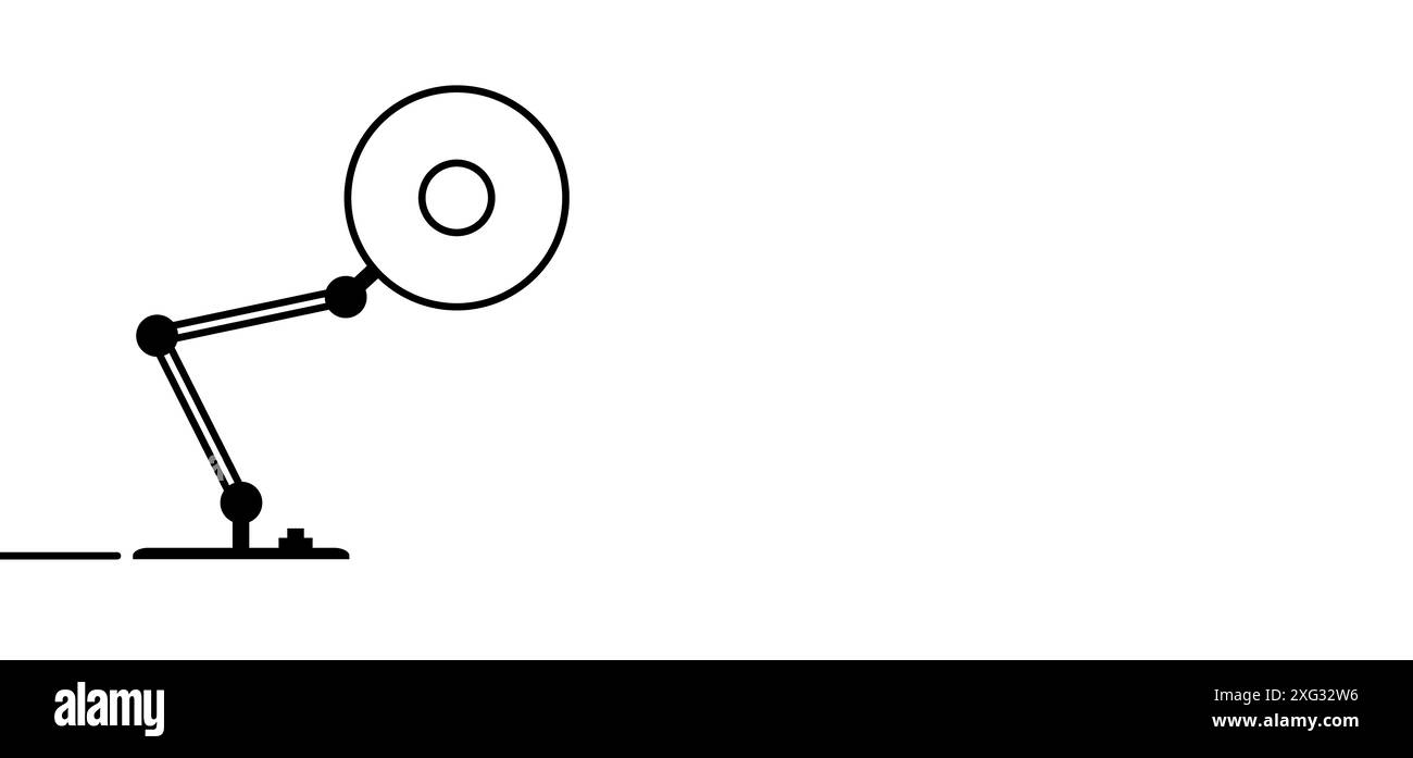 Comodino cartone animato, lampada da tavolo per ufficio. Idea comic della lampada elettrica del cervello. FAQ concetto di business. Divertente icona di lampadina vettoriale o idee segno. Li brillante Foto Stock