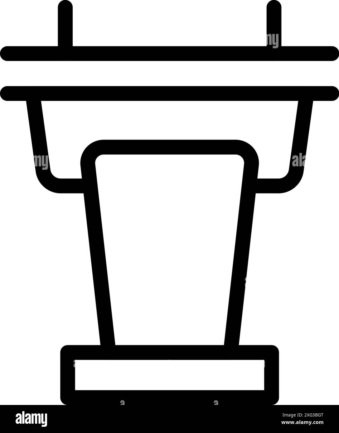 Semplice icona in bianco e nero di una tribuna che rappresenta la lingua pubblica Illustrazione Vettoriale