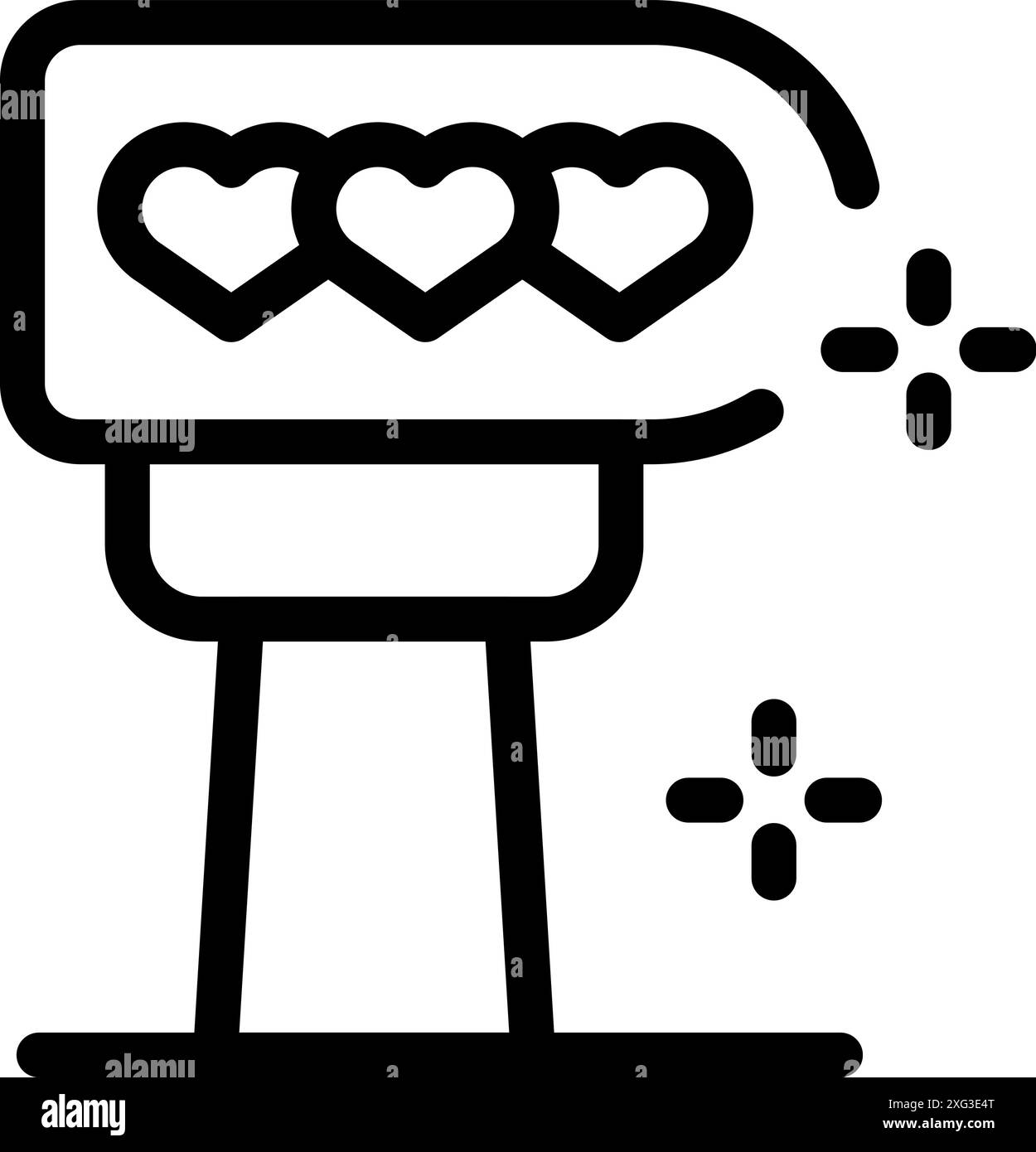 Love meter con il cuore pieno, che rappresenta un alto livello di romanticismo, affetto ed emozioni positive Illustrazione Vettoriale