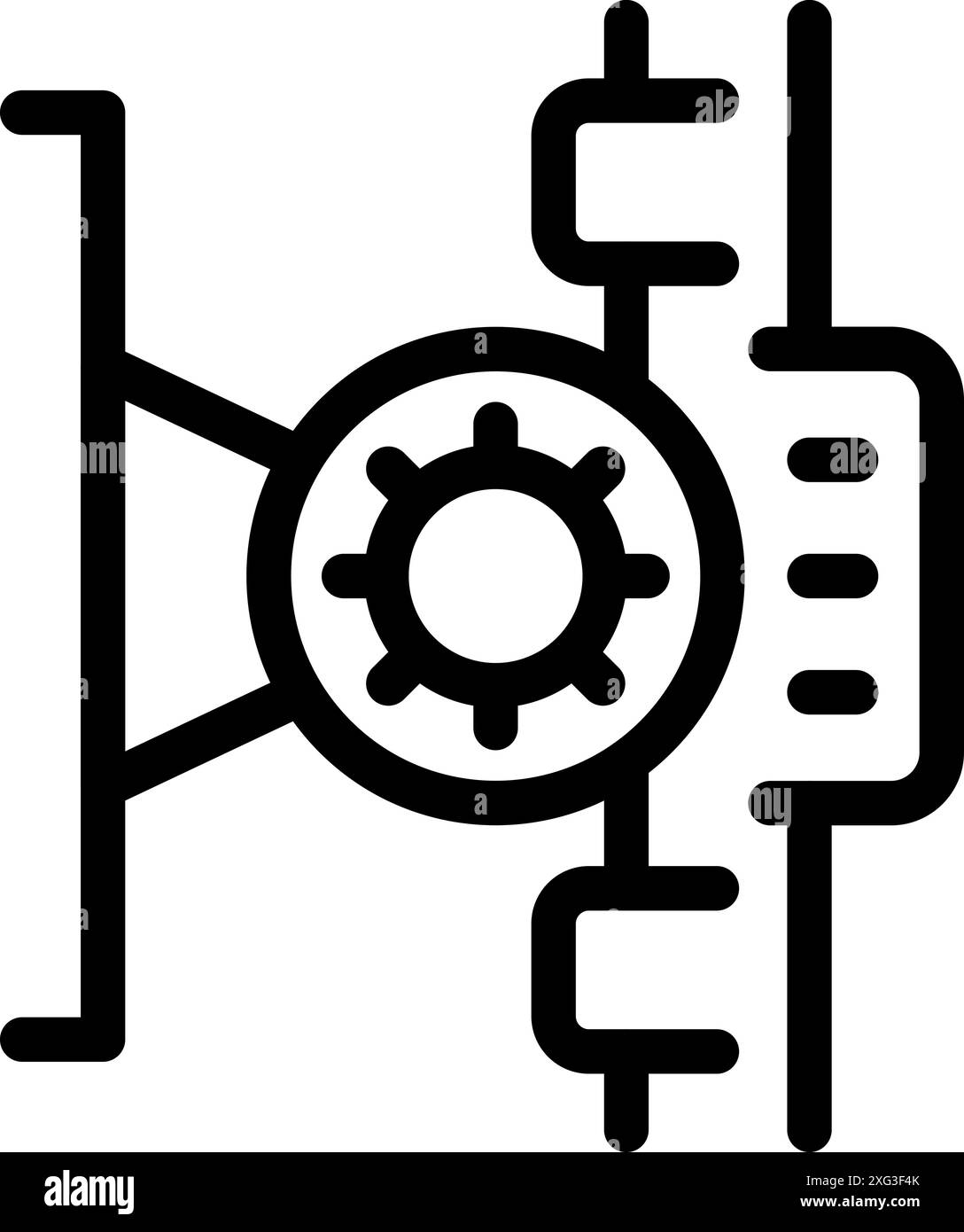 Icona di un braccio robotico industriale che mostra automazione e precisione nei processi di produzione Illustrazione Vettoriale