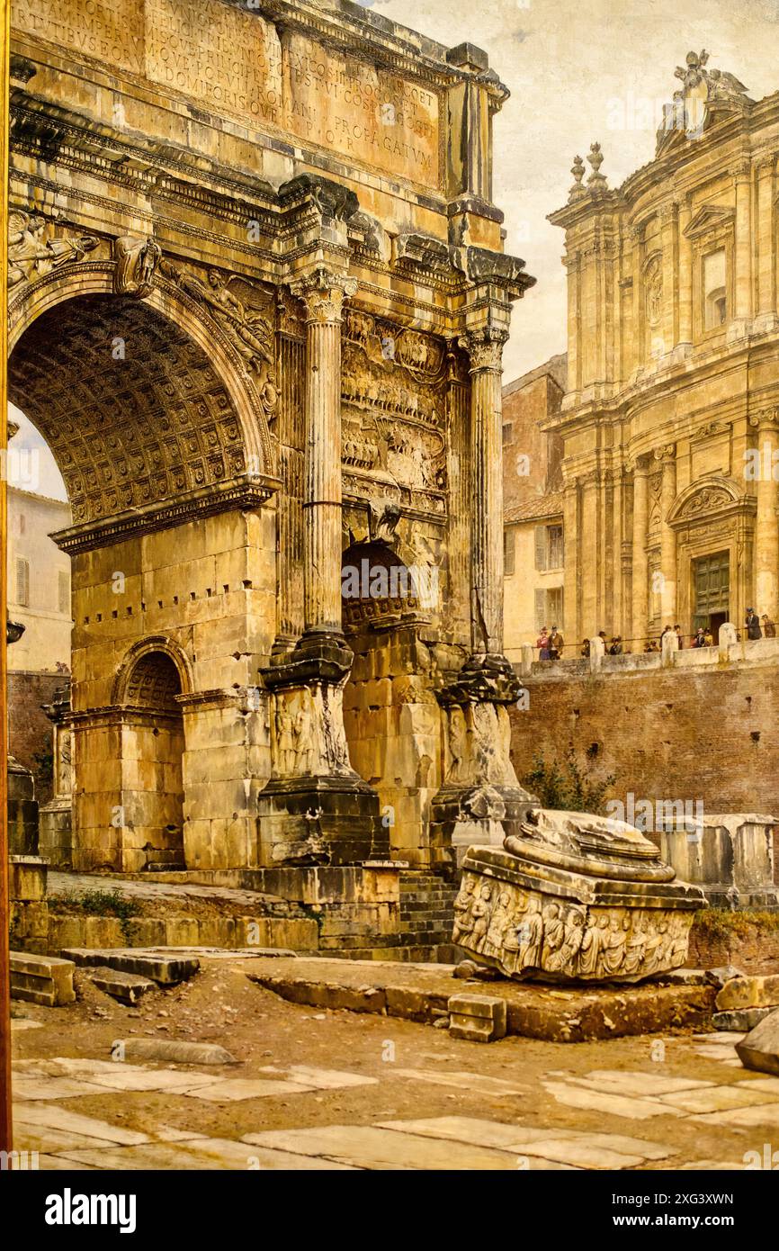 Oggetto artistico con cancello ad arco Foto Stock