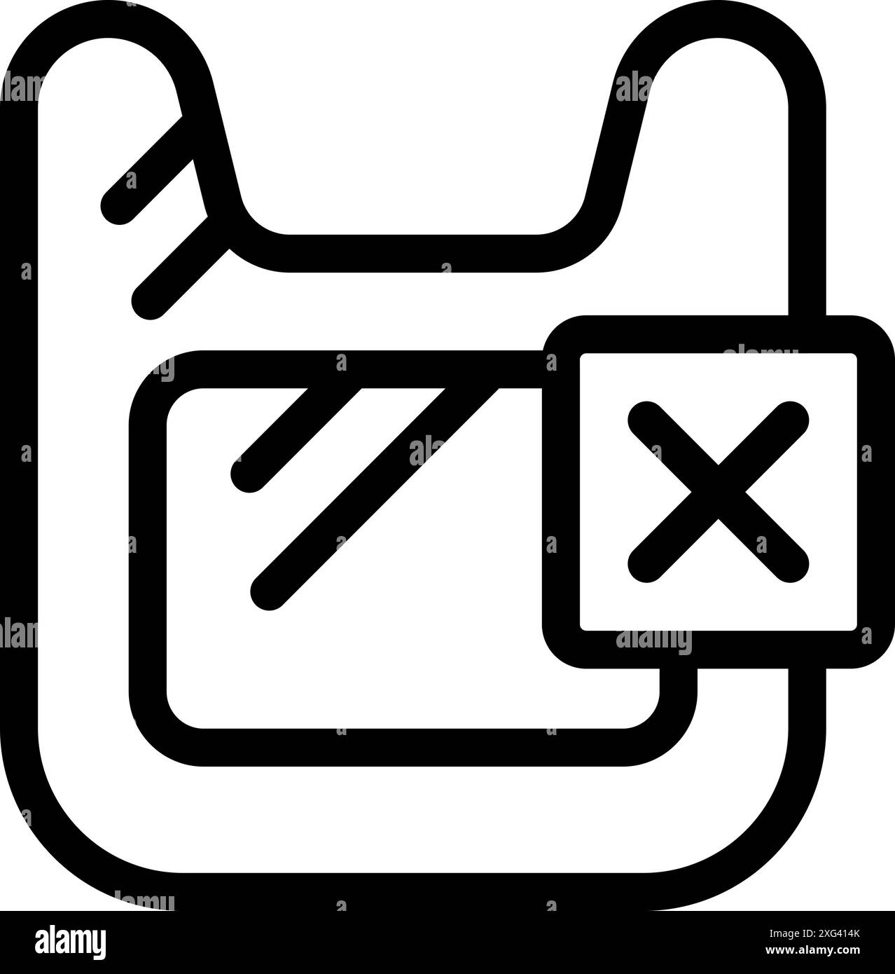 Icona minimalista che rappresenta un evento annullato, adatta per progetti relativi a pianificazione, appuntamenti e pianificazione di eventi Illustrazione Vettoriale