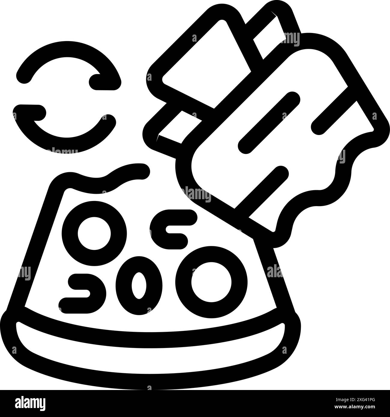 Icona Line di un esperimento chimico, perfetta per siti web e app legate alla scienza Illustrazione Vettoriale