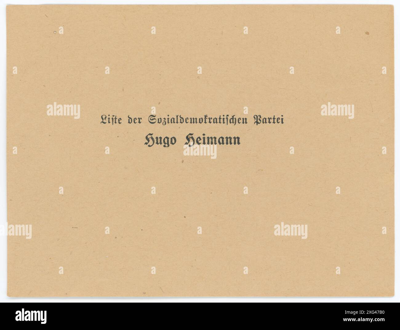 Stimmzettel/ Wahlzettel der Reichstagswahl 1920 - Die Reichstagswahl vom 6. Juni 1920 War die zweite Wahl während der Weimarer Republik und die erste zu einem regulären Deutschen Reichstag. Le elezioni federali tedesche del 1920 si tennero il 6 giugno 1920 per eleggere il primo Reichstag della Repubblica di Weimar. Succedette all'Assemblea nazionale di Weimar eletta nel gennaio 1919, che aveva redatto e ratificato la costituzione repubblicana. Foto Stock