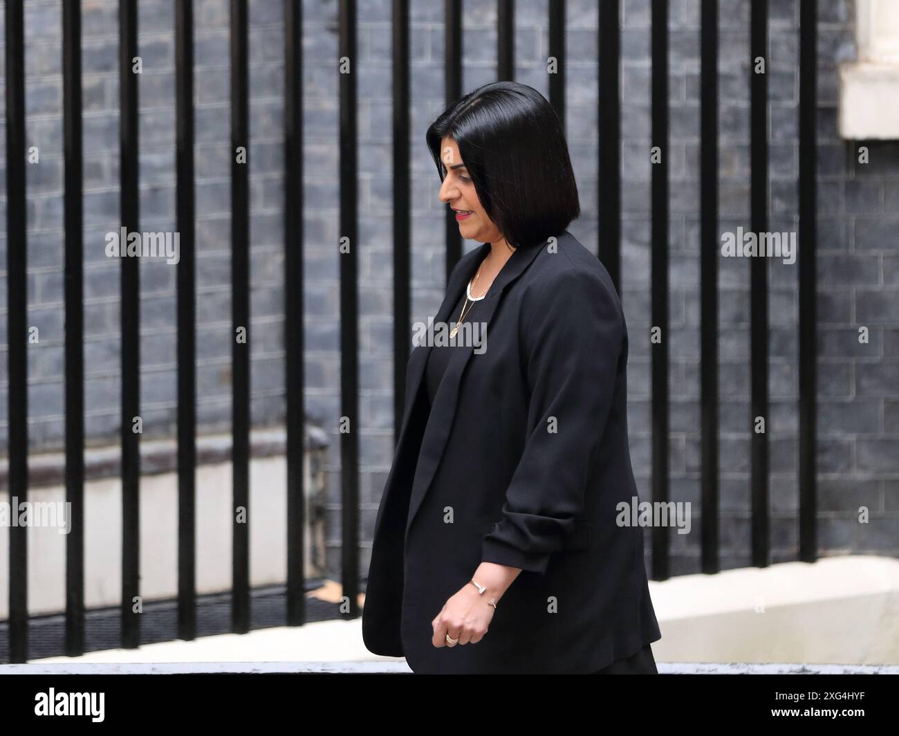 Londra, Regno Unito, 5 luglio 2024. Il nuovo segretario alla giustizia Shabana Mahmood arriva al numero 10 di Downing Street, Londra, Regno Unito Foto Stock