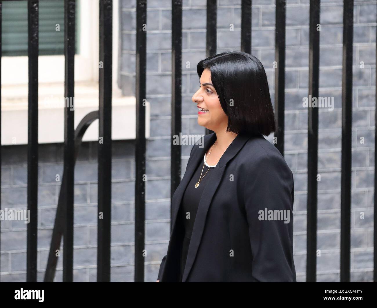 Londra, Regno Unito, 5 luglio 2024. Il nuovo segretario alla giustizia Shabana Mahmood arriva al numero 10 di Downing Street, Londra, Regno Unito Foto Stock