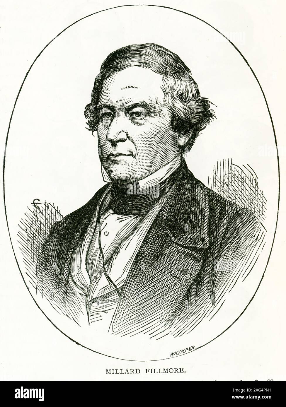 Millard Fillmore, membro del partito Whig, fu il tredicesimo presidente degli Stati Uniti (1850-1853) e l'ultimo presidente a non essere affiliato né con i partiti democratici né con quelli repubblicani. Foto Stock