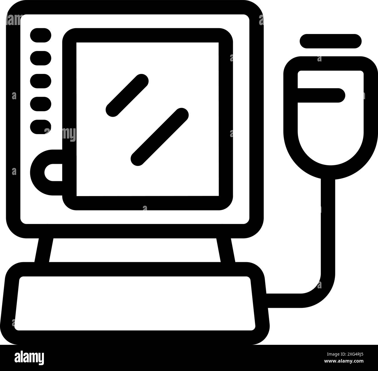 Apparecchiature mediche che monitorano la salute di un feto durante la gravidanza Illustrazione Vettoriale