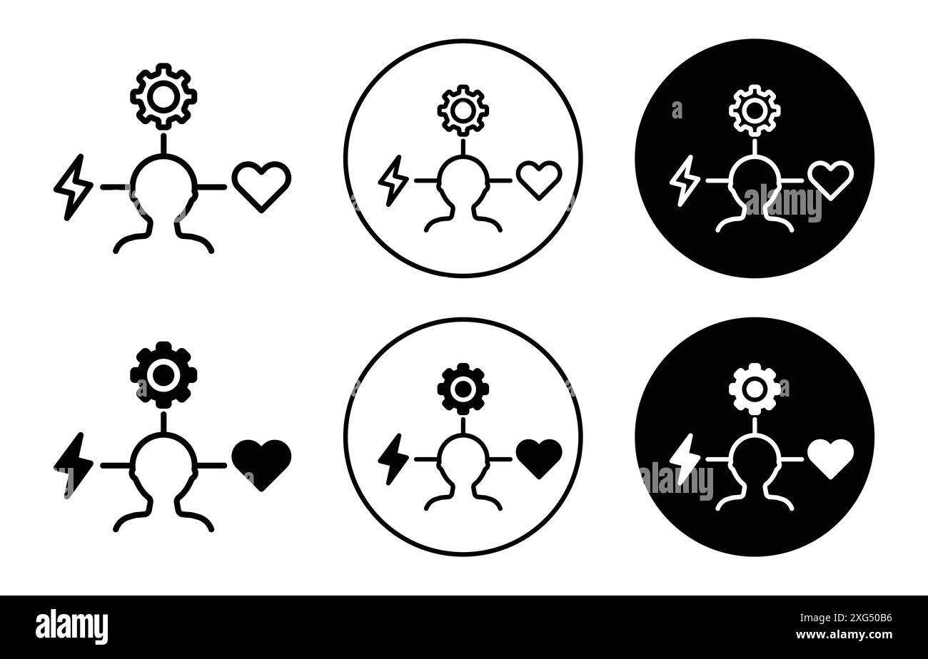 Raccolta di set di logo vettoriali dell'icona comportamento per l'interfaccia utente dell'app Web Illustrazione Vettoriale