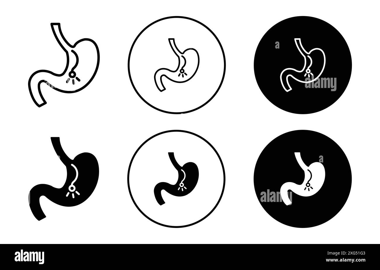 Collezione di set di logo del vettore dell'icona endoscopica per l'interfaccia utente dell'app Web Illustrazione Vettoriale