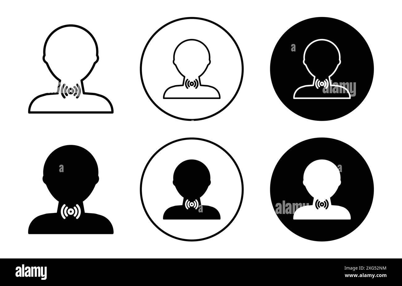 raccolta di set di logo vettoriali con icone mal di gola per l'interfaccia utente dell'app web Illustrazione Vettoriale