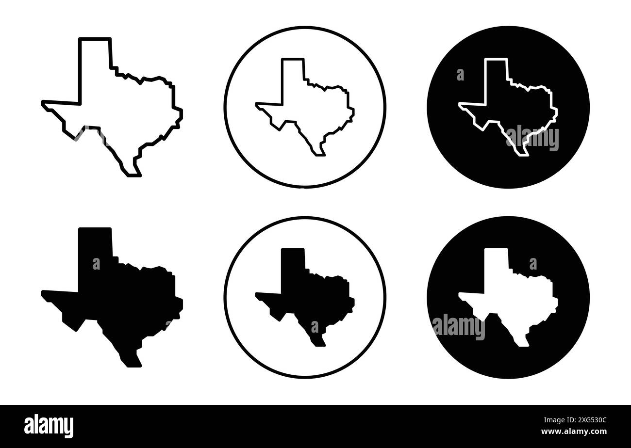 Collezione di set di logo Texas Icon Vector per l'interfaccia utente dell'app Web Illustrazione Vettoriale