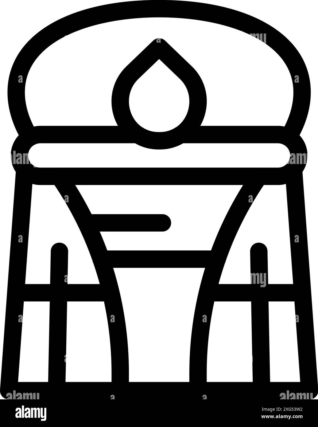 Torre d'acqua che distribuisce acqua pulita, infrastrutture essenziali per le aree urbane Illustrazione Vettoriale