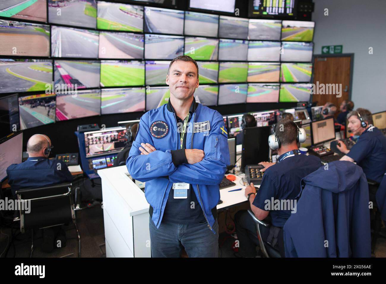 Silverstone, Gran Bretagna. 5 luglio 2024. Marcus Wandt (European Space Agency esa) nella sala FIA F1 Race Control, Gran Premio di Gran Bretagna al circuito di Silverstone il 5 luglio 2024 a Silverstone, Gran Bretagna. (Foto di HOCH ZWEI) credito: dpa/Alamy Live News Foto Stock