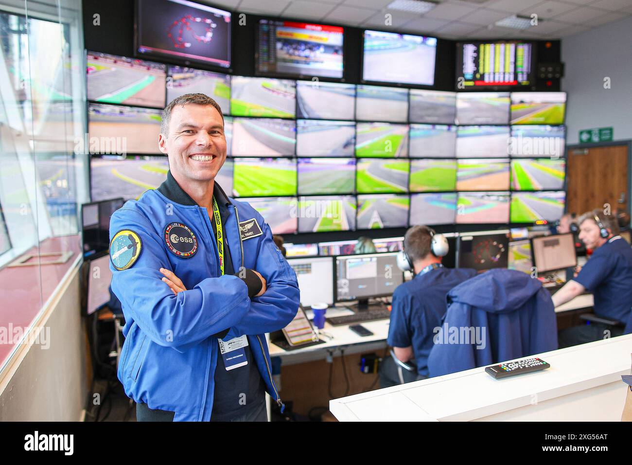 Silverstone, Gran Bretagna. 5 luglio 2024. Marcus Wandt (European Space Agency esa) nella sala FIA F1 Race Control, Gran Premio di Gran Bretagna al circuito di Silverstone il 5 luglio 2024 a Silverstone, Gran Bretagna. (Foto di HOCH ZWEI) credito: dpa/Alamy Live News Foto Stock