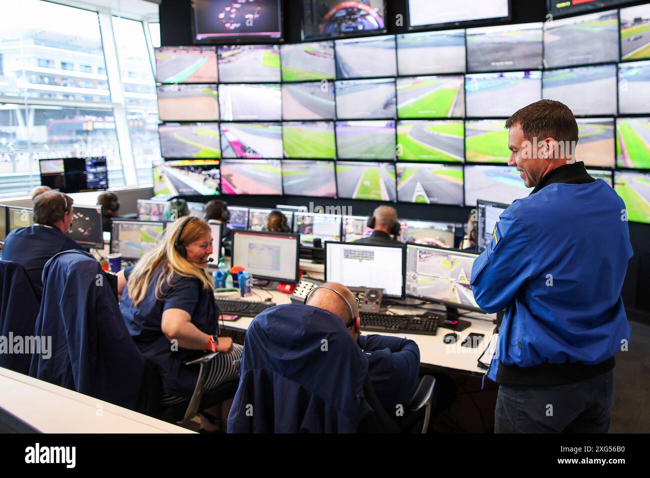 Silverstone, Gran Bretagna. 5 luglio 2024. Marcus Wandt (European Space Agency esa) nella sala FIA F1 Race Control, Gran Premio di Gran Bretagna al circuito di Silverstone il 5 luglio 2024 a Silverstone, Gran Bretagna. (Foto di HOCH ZWEI) credito: dpa/Alamy Live News Foto Stock