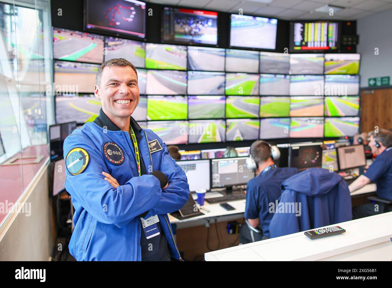 Silverstone, Gran Bretagna. 5 luglio 2024. Marcus Wandt (European Space Agency esa) nella sala FIA F1 Race Control, Gran Premio di Gran Bretagna al circuito di Silverstone il 5 luglio 2024 a Silverstone, Gran Bretagna. (Foto di HOCH ZWEI) credito: dpa/Alamy Live News Foto Stock