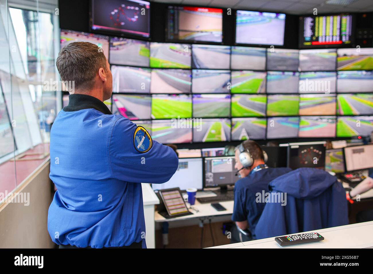 Silverstone, Gran Bretagna. 5 luglio 2024. Marcus Wandt (European Space Agency esa) nella sala FIA F1 Race Control, Gran Premio di Gran Bretagna al circuito di Silverstone il 5 luglio 2024 a Silverstone, Gran Bretagna. (Foto di HOCH ZWEI) credito: dpa/Alamy Live News Foto Stock