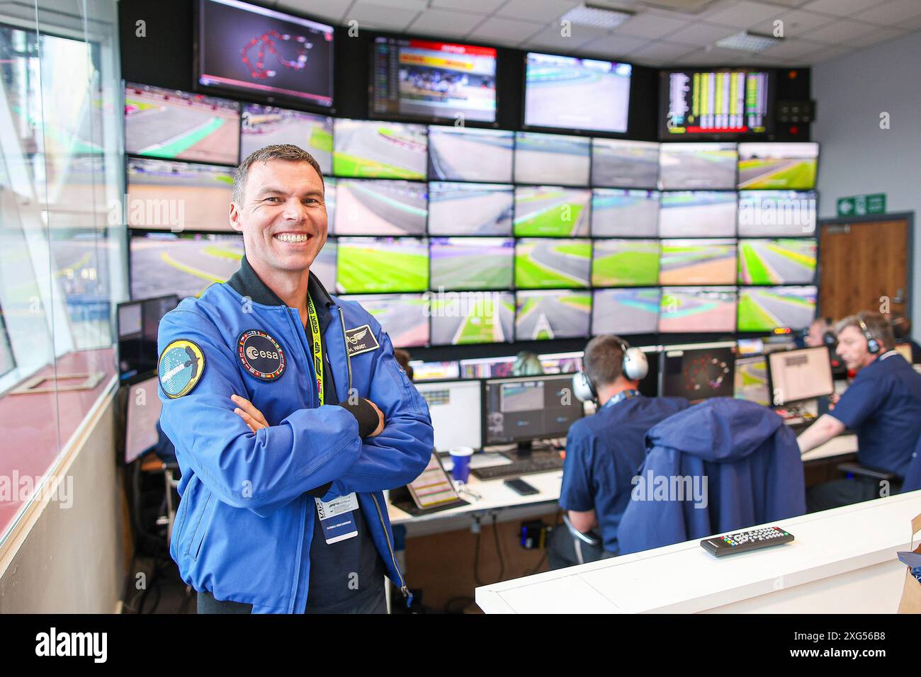 Silverstone, Gran Bretagna. 5 luglio 2024. Marcus Wandt (European Space Agency esa) nella sala FIA F1 Race Control, Gran Premio di Gran Bretagna al circuito di Silverstone il 5 luglio 2024 a Silverstone, Gran Bretagna. (Foto di HOCH ZWEI) credito: dpa/Alamy Live News Foto Stock