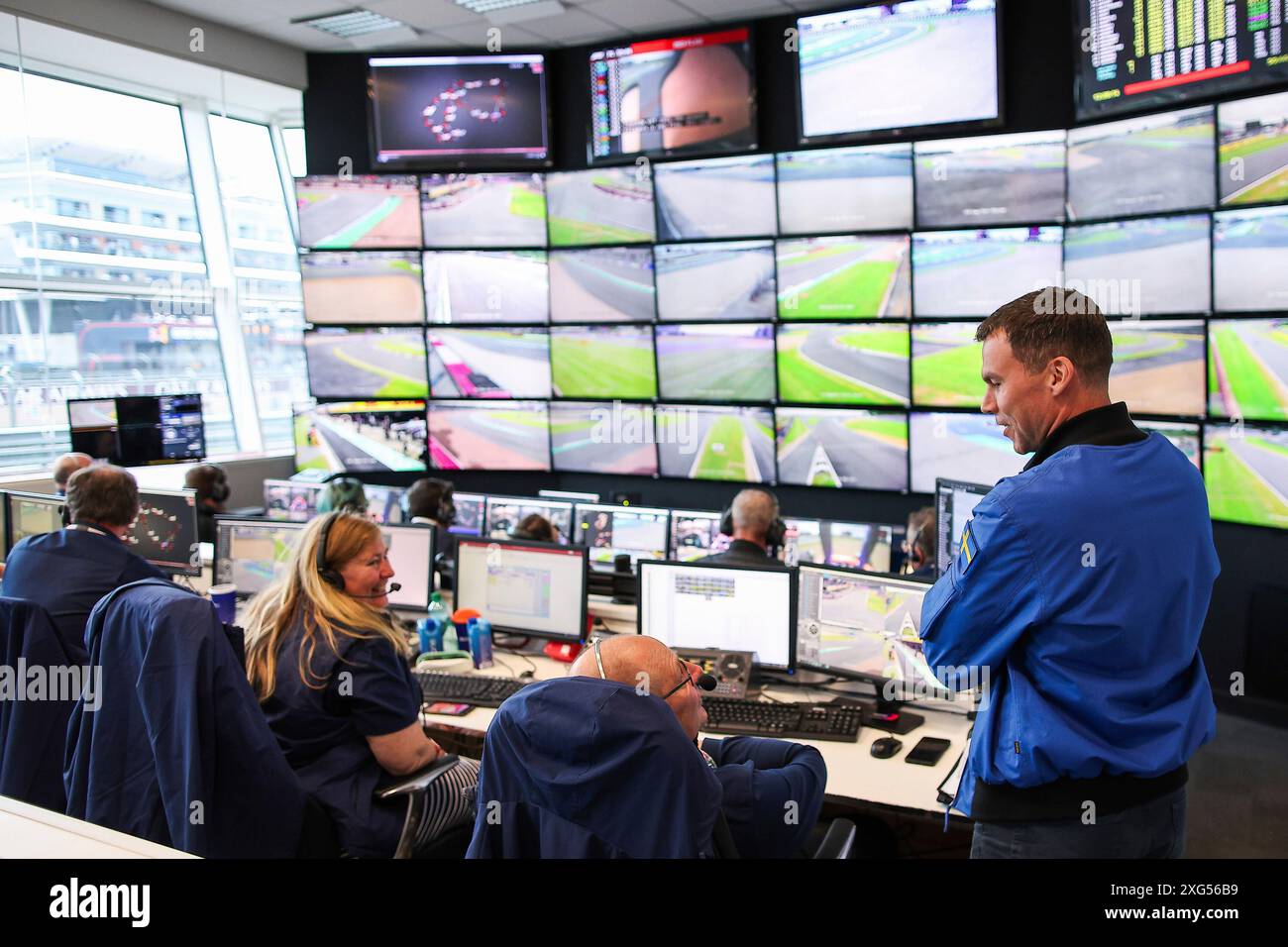 Silverstone, Gran Bretagna. 5 luglio 2024. Marcus Wandt (European Space Agency esa) nella sala FIA F1 Race Control, Gran Premio di Gran Bretagna al circuito di Silverstone il 5 luglio 2024 a Silverstone, Gran Bretagna. (Foto di HOCH ZWEI) credito: dpa/Alamy Live News Foto Stock