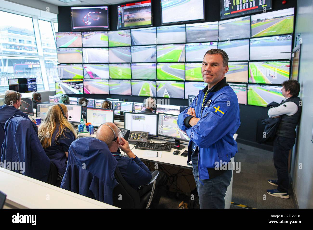 Silverstone, Gran Bretagna. 5 luglio 2024. Marcus Wandt (European Space Agency esa) nella sala FIA F1 Race Control, Gran Premio di Gran Bretagna al circuito di Silverstone il 5 luglio 2024 a Silverstone, Gran Bretagna. (Foto di HOCH ZWEI) credito: dpa/Alamy Live News Foto Stock