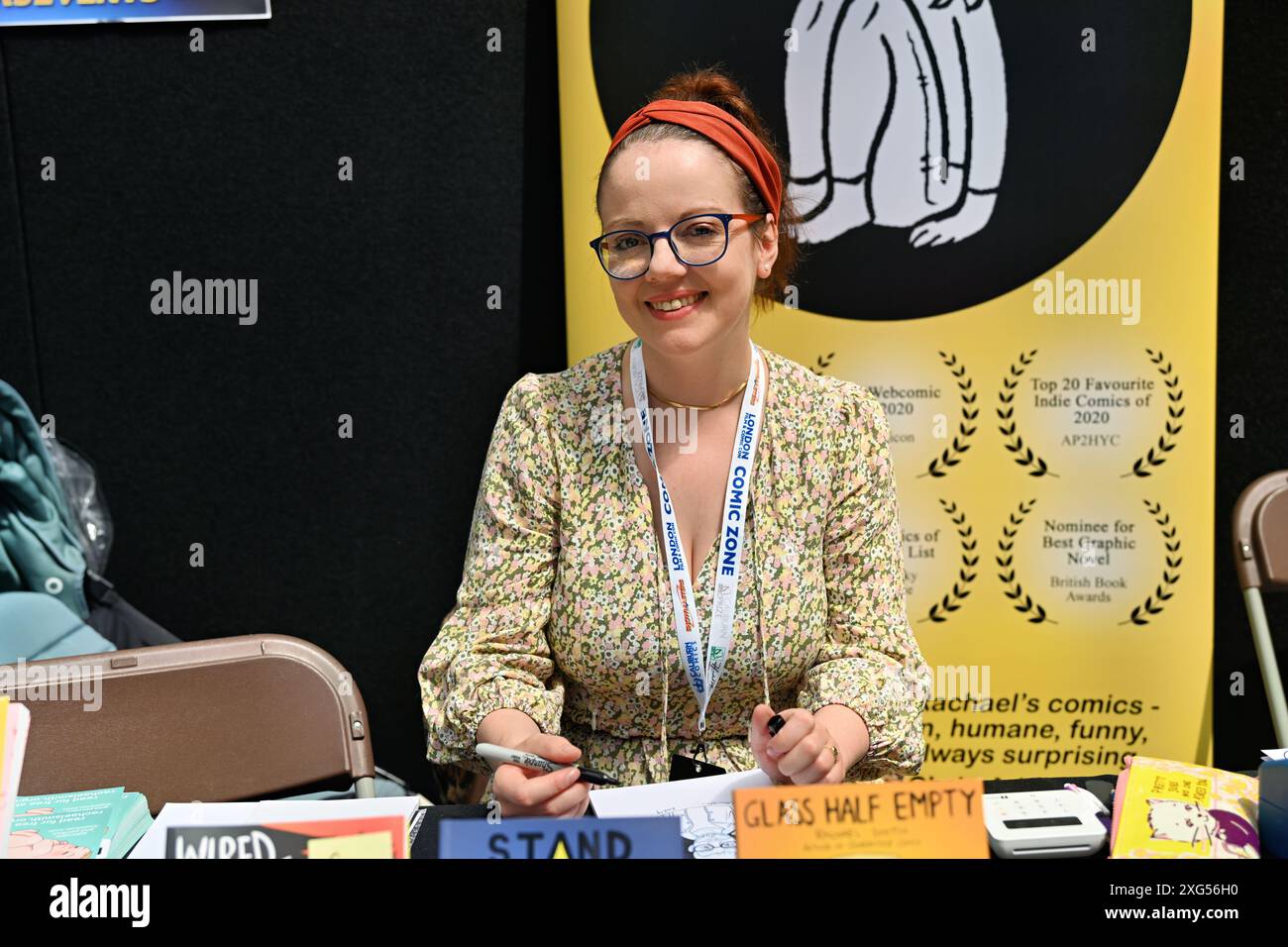 LONDRA, REGNO UNITO. 6 luglio 2024. I creatori di fumetti Rachael Smith erano di persona al London Film and Comic con di Olympia London nel Regno Unito. Credito: Vedi li/Picture Capital/Alamy Live News Foto Stock