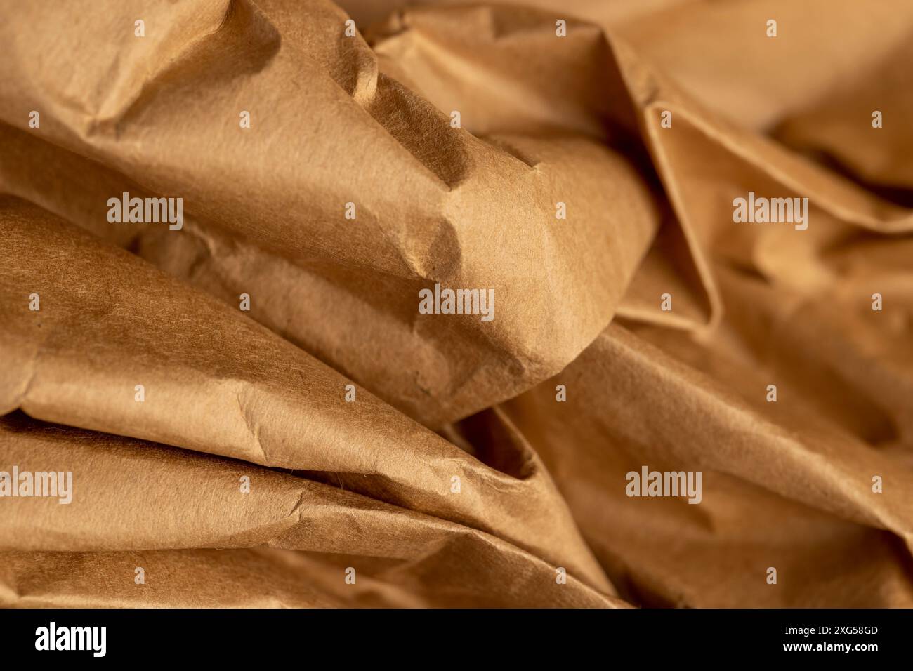 carta da forno e da imballaggio sgualcita, primo piano di carta da cucina sgualcita Foto Stock