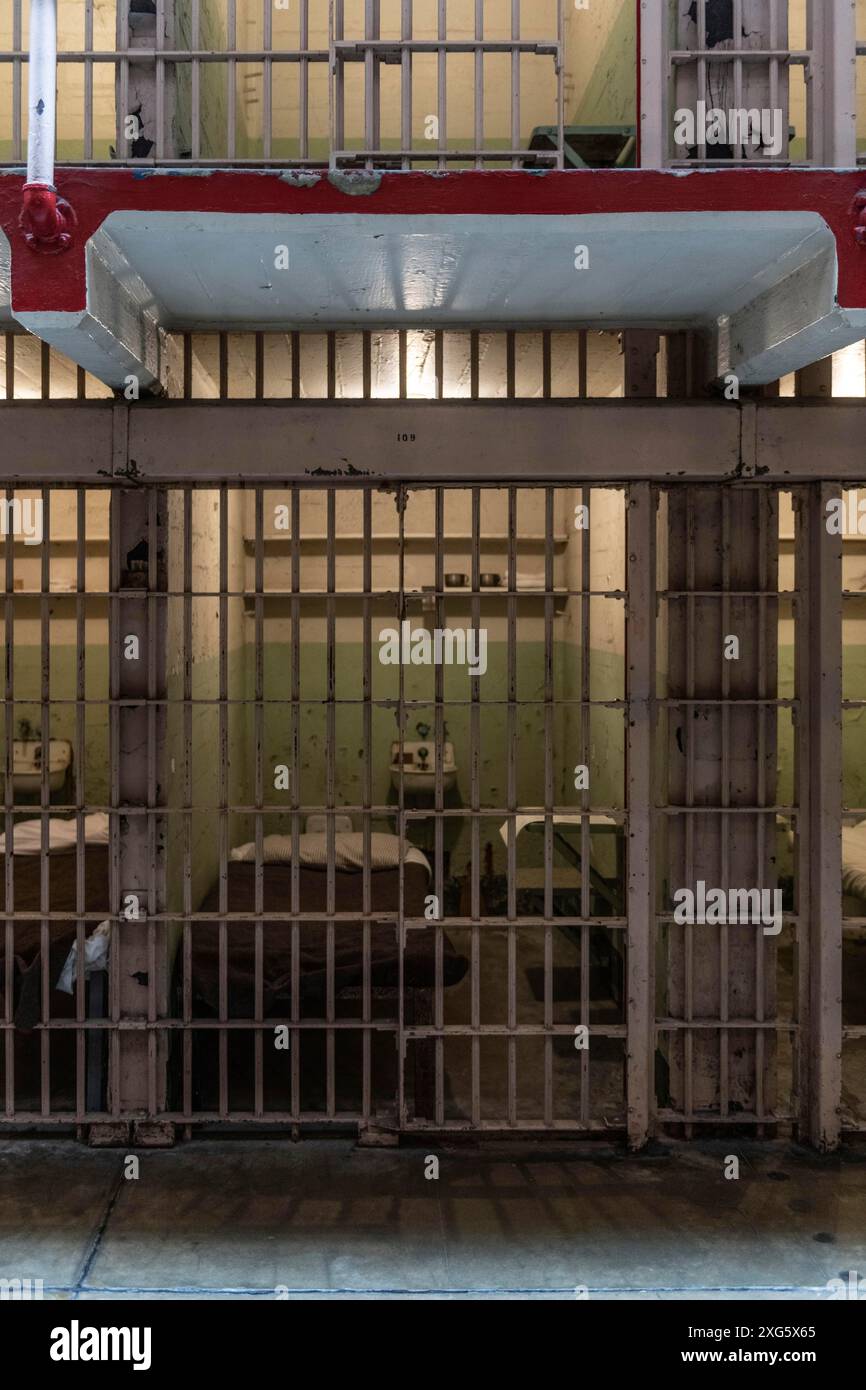 Cella della prigione di Alcatraz (San Francisco, California, Stati Uniti) Foto Stock