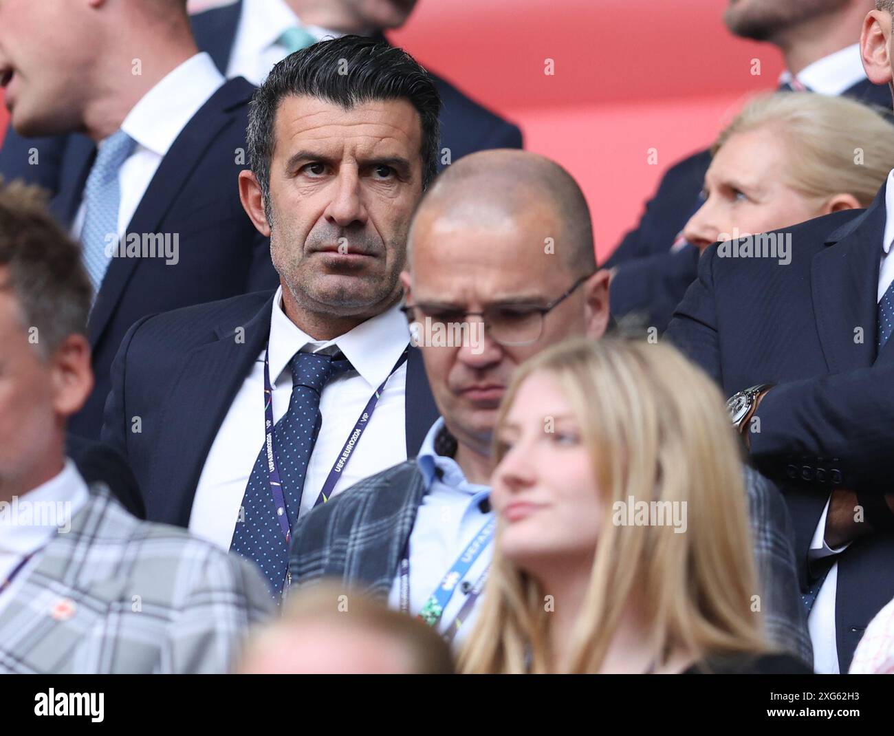 Dusseldorf, Germania. 6 luglio 2024. Luis figo durante i quarti di finale dei Campionati europei UEFA alla Dusseldorf Arena di Dusseldorf. Il credito per immagini dovrebbe essere: Paul Terry/Sportimage Credit: Sportimage Ltd/Alamy Live News Foto Stock