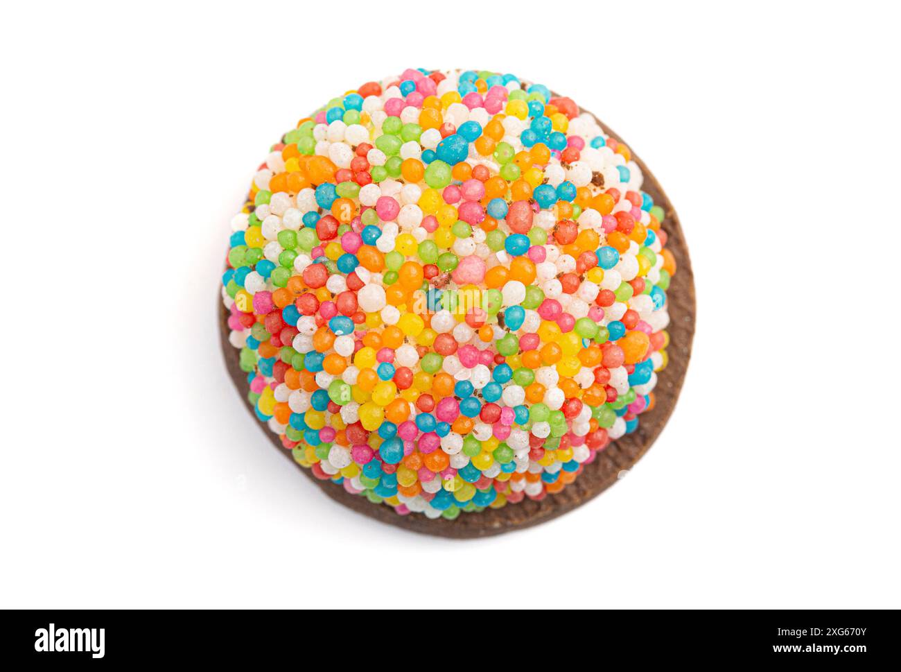 Biscotto al cioccolato dolce con marshmallow e Sprinkles Foto Stock