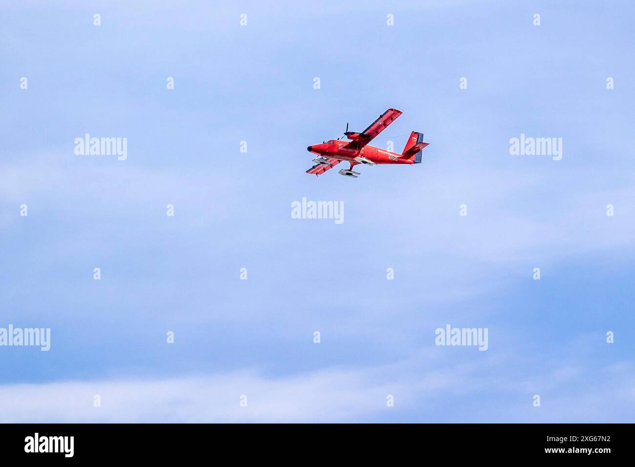 De Havilland Canada DHC-6-100 Twin Otter Aircraft sorvolando le isole Duroch, Antartide, mercoledì 22 novembre 2023. Foto Stock